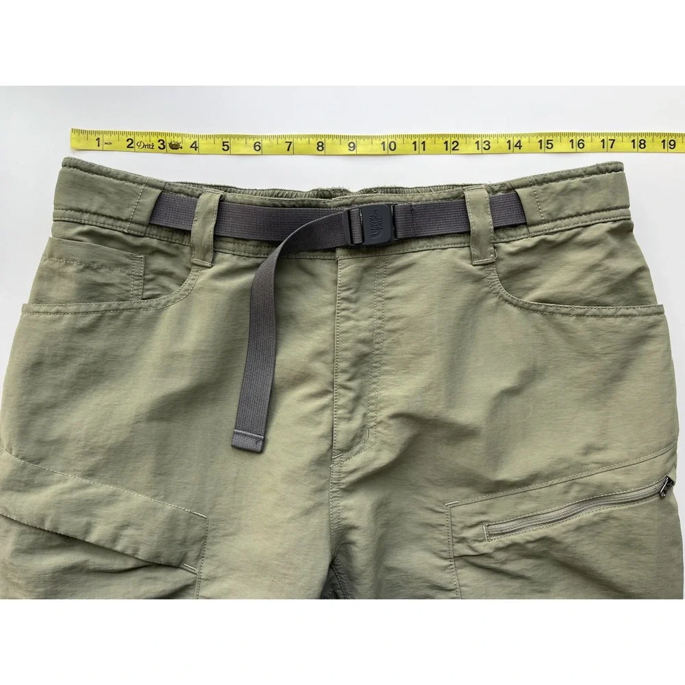 The North Face Paramount Trail Convertible Pants Mens Large Green Hiking Belted